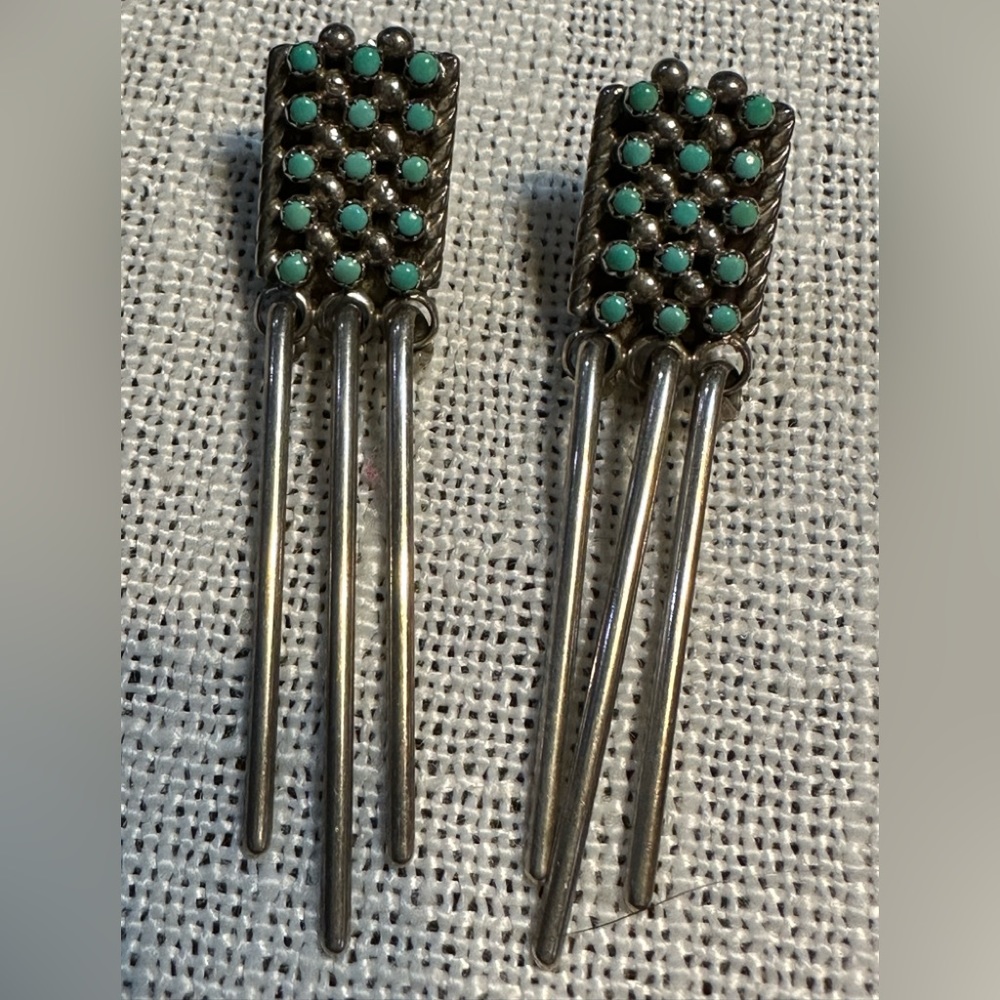 Vintage Turquoise Snake Eyes Post Earrings